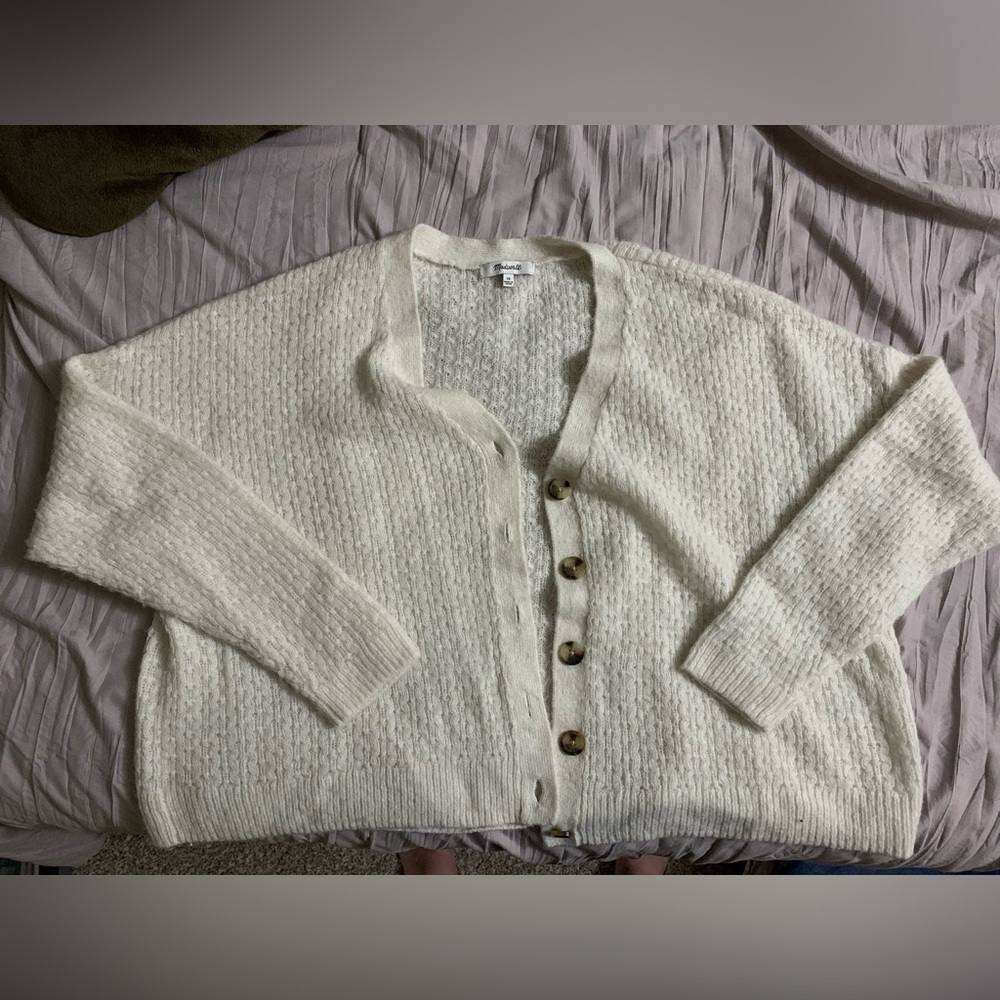 Madewell cream cardigan sweater